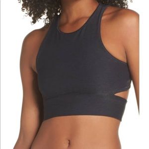 Outdoor Voices Slashback Crop Top+bra in Black